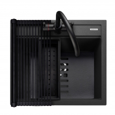 Rangemaster Prato 1.0 Bowl Inset Granite Kitchen Sink with Waste Kit 570mm L x 510 W - Charcoal