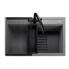 Rangemaster Prato 1.0 Bowl Inset Granite Kitchen Sink with Waste Kit 790mm L x 510 W - Concrete