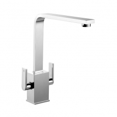Rangemaster Quadrant Contemporary Dual Lever Kitchen Sink Mixer Tap - Chrome
