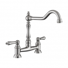 Rangemaster Waverley Bridge Kitchen Sink Mixer Tap - Polished Nickel