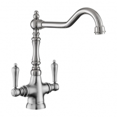 Rangemaster Waverley Dual Lever Kitchen Sink Mixer Tap - Polished Nickel