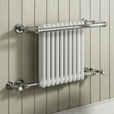 Reina Camden Chrome/White Radiator Towel Rail