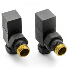 Reina Loge Angled Radiator Valves Pair - Anthracite