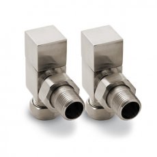Reina Loge Angled Radiator Valves Pair Brushed