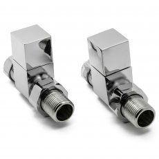 Reina Loge Straight Radiator Valves Pair Chrome