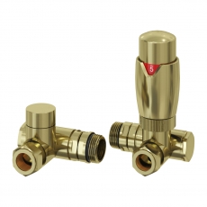 Reina Modal Dual Fuel Corner Radiator Valves Pair - Bronze