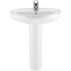 Roca Laura Basin with Full Pedestal 520mm Wide 1 Tap Hole