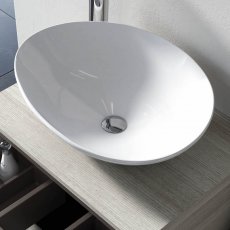 Royo Galaxy Oval Sit-On Counter Top Basin 512mm Wide - 0 Tap Hole