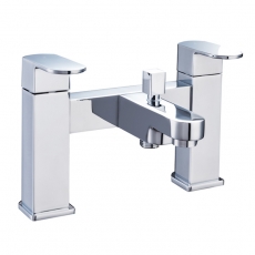 Sagittarius Ancona Bath Shower Mixer Tap with Shower Kit Pillar Mounted - Chrome