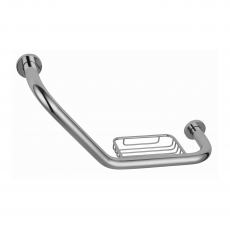 Sagittarius Angled Grab Rail with Soap Dish Chrome