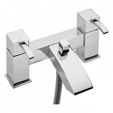 Sagittarius Arke Bath Shower Mixer Tap with Shower Kit Pillar Mounted - Chrome