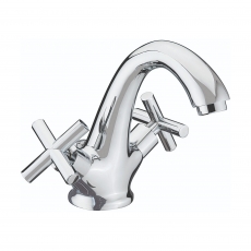 Sagittarius Avant Mono Basin Mixer Tap with Sprung Waste Dual Handle - Chrome