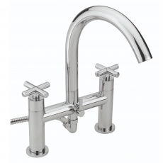 Sagittarius Avant Bath Shower Mixer Tap with Shower Kit Pillar Mounted - Chrome