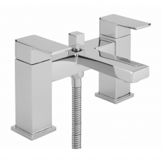 Sagittarius Blade Bath Shower Mixer Tap with Shower Kit Pillar Mounted - Chrome