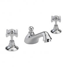 Sagittarius Churchmans 3-Hole Basin Mixer Tap with Pop Up Waste Deck Mounted - Chrome