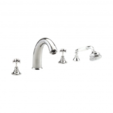 Sagittarius Churchmans 4-Hole Bath Shower Mixer Tap Pillar Mounted - Chrome