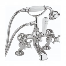 Sagittarius Churchmans Deluxe Bath Shower Mixer Tap with Shower Kit Pillar Mounted - Chrome