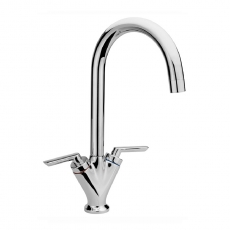 Sagittarius Contract Mono Kitchen Sink Mixer Tap Swivel Spout Dual Handle Chrome