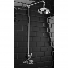 Sagittarius Edwardian Thermostatic Exposed Shower Mixer with Riser Kit - Chrome