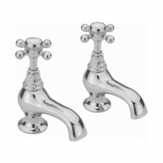Sagittarius Edwardian Basin Taps Pair - Chrome