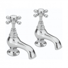 Sagittarius Edwardian Crosshead Bath Taps Pair - Chrome