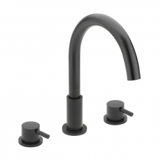 Sagittarius Ergo 3-Hole Bath Filler Tap Deck Mounted - Black