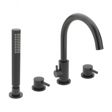 Sagittarius Ergo 4-Hole Bath Shower Mixer Tap Pillar Mounted - Black
