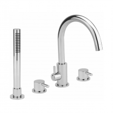 Sagittarius Ergo 4-Hole Bath Shower Mixer Tap Pillar Mounted - Chrome