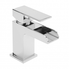 Sagittarius Flow Cascade Monobloc Basin Mixer Tap with Sprung Waste - Chrome