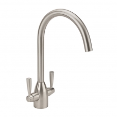 Sagittarius Forme Monobloc Dual Handle Kitchen Sink Mixer Tap - Brushed Nickel