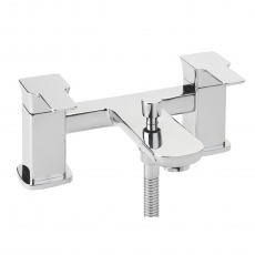 Sagittarius Gramercy Bath Shower Mixer Tap with Shower Kit Pillar Mounted - Chrome