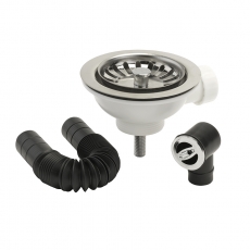 Sagittarius Kitchen Sink Basket Strainer Waste with Overflow Chrome