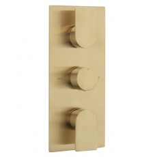 Sagittarius Kvell Thermostatic Concealed Shower Valve with 3-Way Diverter Triple Handle - Brushed Brass