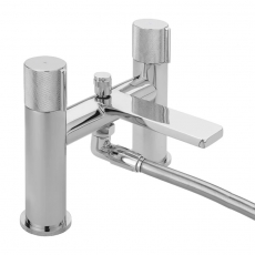 Sagittarius Lavorare Bath Shower Mixer Tap with Shower Kit Pillar Mounted - Chrome