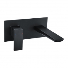 Sagittarius Ravenna Mono Basin Mixer Tap Wall Mounted - Matt Black