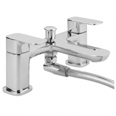 Sagittarius Shero Bath Shower Mixer Tap with Shower Kit Pillar Mounted - Chrome