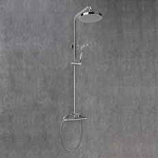 Sagittarius Verona Thermostatic Bar Mixer Shower with Shower Kit + Fixed Head - Chrome