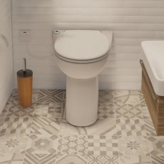 Saniflo Sanicompact Cisternless Pan with Built-In Macerator Pump - Excluding Seat