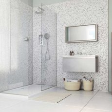 Showerwall Square Edge MDF Shower Panel 900mm Wide x 2440mm High - Positano Grey Terrazzo