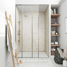 Showerwall Square Edge MDF Shower Panel 900mm Wide x 2440mm High - Shell Marble