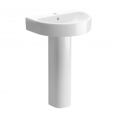 Signature Achilles Basin and Full Pedestal 555mm Wide - 1 Tap Hole