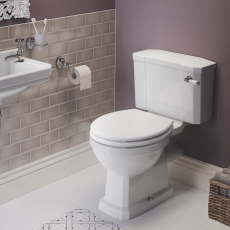 Signature Aphrodite Comfort Height Close Coupled Toilet with Lever Cistern - White Satin Soft Close Seat