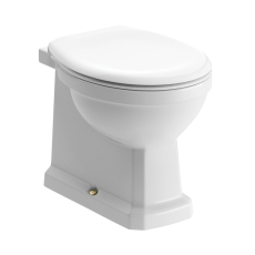 Signature Aphrodite Comfort Height Back to Wall Toilet with Brushed Brass Fittings (inc White Acrylic Seat)