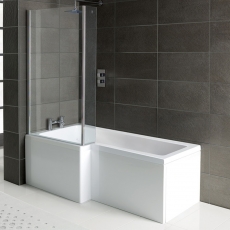 Signature Ardmore L-Shaped Shower Bath 1700mm x 700mm/850mm - Left Handed