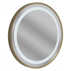 Signature Ava Round Front-Lit LED Bathroom Mirror with Demister Pad 600mm Diameter - Brushed Bronze