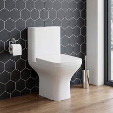 Signature Aztec Rimless Open Back Close Coupled Toilet (inc Soft Close Seat)