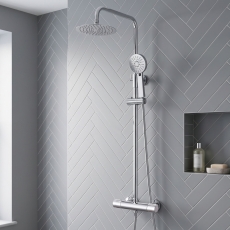 Signature Balance Cool-Touch Thermostatic Bar Mixer Shower with Shower Kit + Fixed Head - Chrome