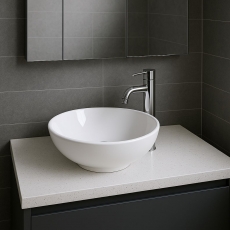 Signature Bella Round Countertop Basin 420mm Wide 0 Tap Hole - White