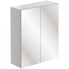 Signature Bergen 2-Door Mirrored Bathroom Cabinet 600mm Wide - White Gloss