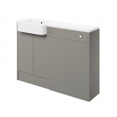 Signature Bergen LH Combination Unit with Basin 1242mm Wide - Pearl Grey Gloss